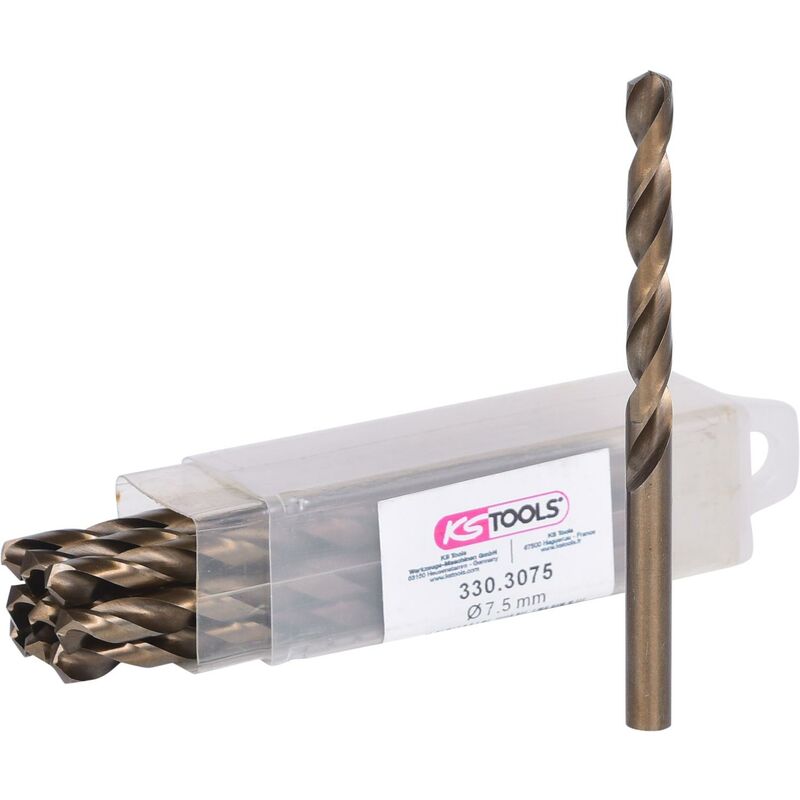 

KS TOOLS Broca helicoidal HSS-G Co 5, 7,5mm, paquete de 10