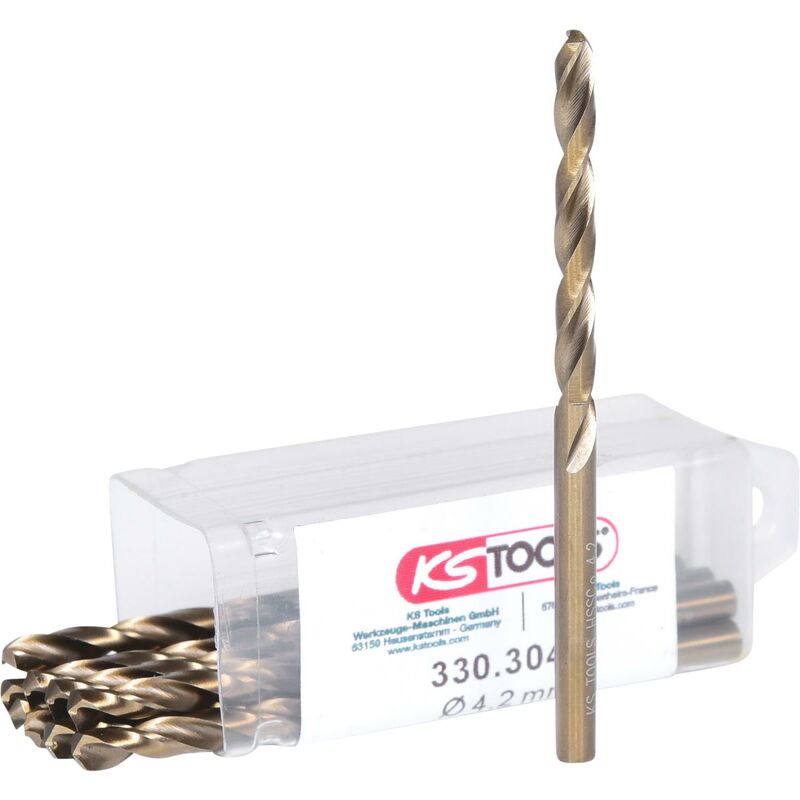 

KS TOOLS Broca helicoidal HSS-G Co 5, 4,2mm, paquete de 10