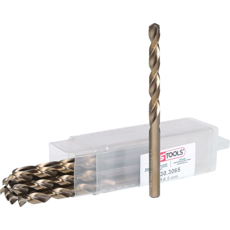 

KS TOOLS Broca helicoidal HSS-G Co 5, 6,5mm, paquete de 10