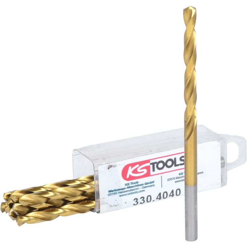 

KS TOOLS Broca helicoidal HSS TiN, 4mm, paquete de 10