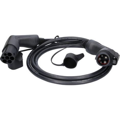 KS TOOLS Cable de carga efuturo, forma recta, enchufe de tipo 2 a tipo 1, monofásico, hasta 7,4 kW, 32 A, 230 V, Modo 3, 3 metros ( 117.7125 )