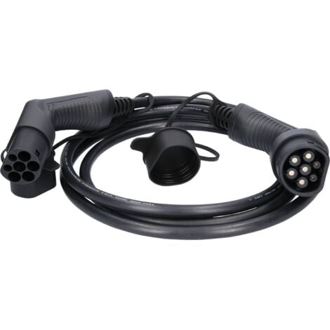 KS TOOLS Câble de charge efuturo droit, connecteur de type 2 vers le type 2, triphase, jusqu’à 11 kW, 16 A, 400 V, mode 3, 3 mètres