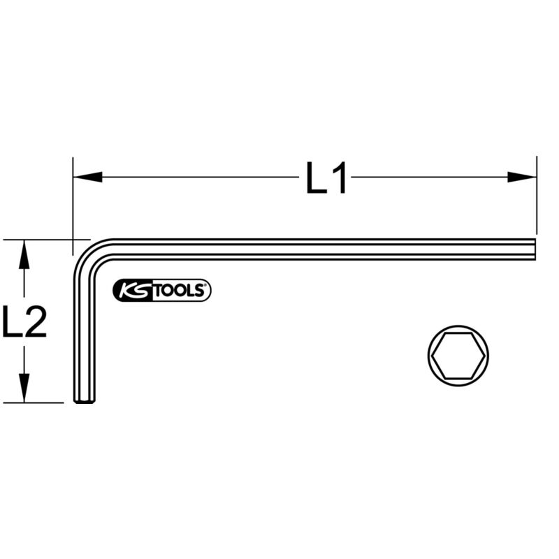 Image of Ks Tools 151.2656 Chiave maschio esagonale piegata, lunga, 11 mm