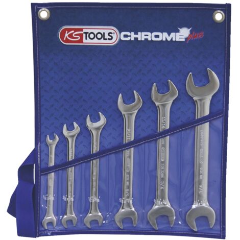 KS Tools CHROMEplus Doppel-Maulschlüssel-Satz, 6-tlg