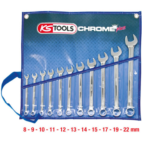 KS Tools CHROMEplus Ringmaulschlüssel-Satz, abgewinkelt, 11-tlg