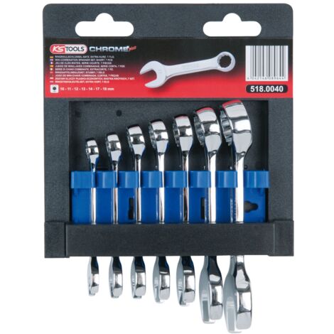 KS Tools CHROMEplus Ringmaulschlüssel-Satz, kurz, 7-teilig