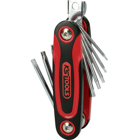 KS Tools CHROMEplus TX-Winkelstiftschlüssel-Klapphalter, 8-teilig