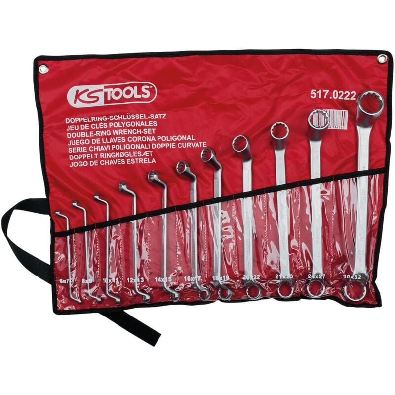 Kstools - Clés polygonales contre-coudées, 11 pcs 6-32mm