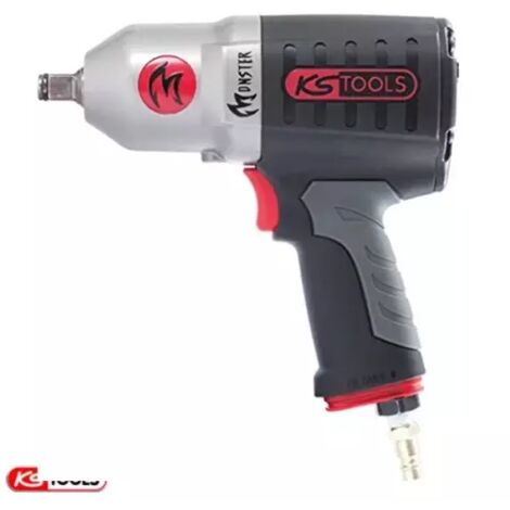 Ks Tools – Clé à chocs pneumatique 1/2' 1690 Nm – Couple max 1690 Nm – Consommation d'air 178 L/min – Poignée Soft Grip antidérapante