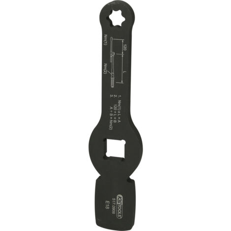KS Tools - Clé à frapper TORX® E 18 pour raccords d'étriers de frein - 517.0908