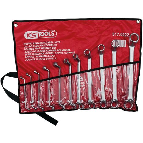 KS TOOLS Clés polygonales contre-coudées, 11 pcs 6-32mm
