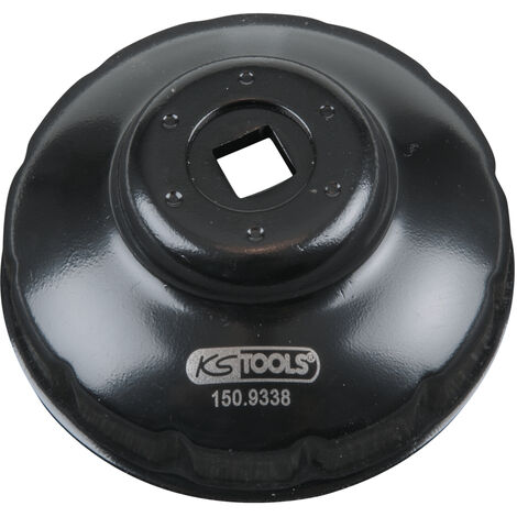 KS Tools - Cloche pour filtre à huile 3/8'', diamètre 76 mm / 12 cannelures - 150.9338