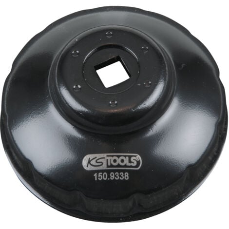 KS Tools - Cloche pour filtre à huile 3/8'', diamètre 76 mm / 12 cannelures - 150.9338