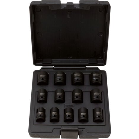 KSTOOLS KS Tools - Coffret de 13 douilles à chocs 12 pans 1/2'', 10 à 24 mm - 515.0900