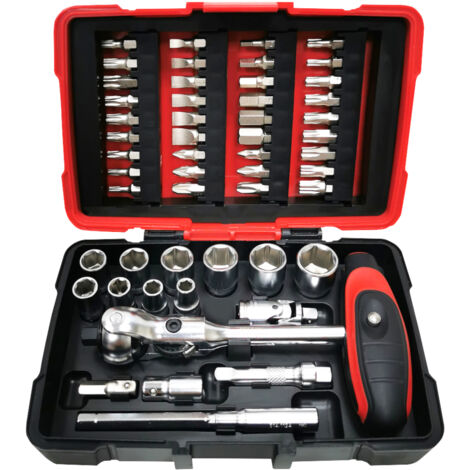 KS Tools - Coffret de douilles et embouts ULTIMATE 1/4'', 52 pièces avec cliquet MODIFIX - 922.0651