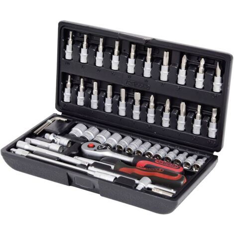 KS Tools - Coffret de douilles F6 ¼’’ CHROMEmat, 47 pièces - 917.0648