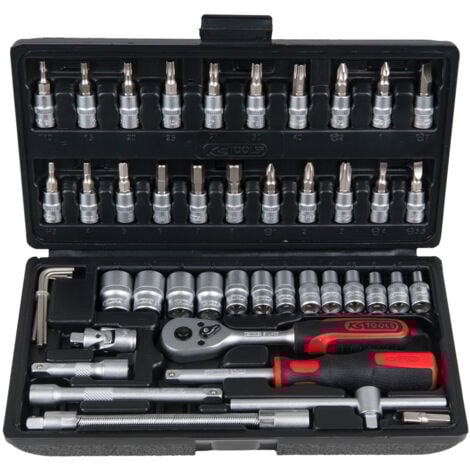 KS Tools - Coffret de douilles F6 ¼’’ CHROMEmat, 47 pièces - 917.0648