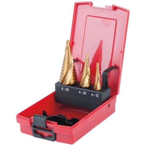KS Tools Coffret de forets étagés HSS TiN, en box PVC 3 pcs.