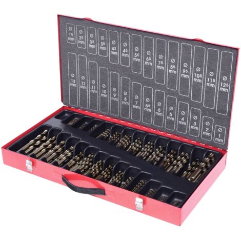 Kstools – Coffret de forets HSS-G Co 5 – 230 pièces – Acier allié cobalt – Plage de perçage 1-13mm – Pour métal, bois et plastique
