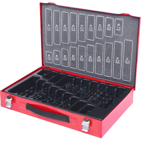 KS Tools Coffret de forets HSS-R laminés, 170 pcs., 1-10mm