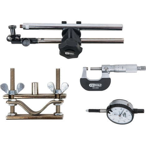 Kstools – Coffret de mesure pour disques de frein – Bras articulé avec ajustement fin – Trépied à 3 points – Livré avec micromètre et comparateur