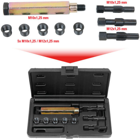 KS TOOLS Coffret de réparation pour bougies de préchauffage THREADfix, 9 pcs M10 x 1,25 ( 150.5050 )