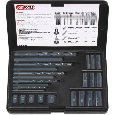 KS Tools - Coffret d'extracteurs pour vis et écrous, 25 pièces - 150.1305