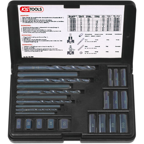 KS Tools - Coffret d'extracteurs pour vis et écrous, 25 pièces - 150.1305