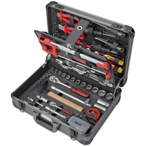 KS Tools - Coffret d'outils 1/4 - 1/2 -  131 pcs - malette à outils complète - coffret de douilles - 922.0731