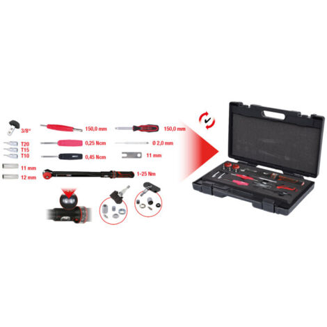 Kstools – Jeu d'outils RDKS / TPMS 13 pièces – Clé dynamométrique 5-25 Nm – Précision +/- 3% – Coffret plastique robuste