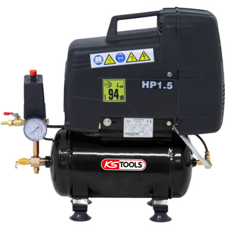 KS Tools - Compresseur à air sec 6 L - 8 bar -220 V Mono - 165.0801
