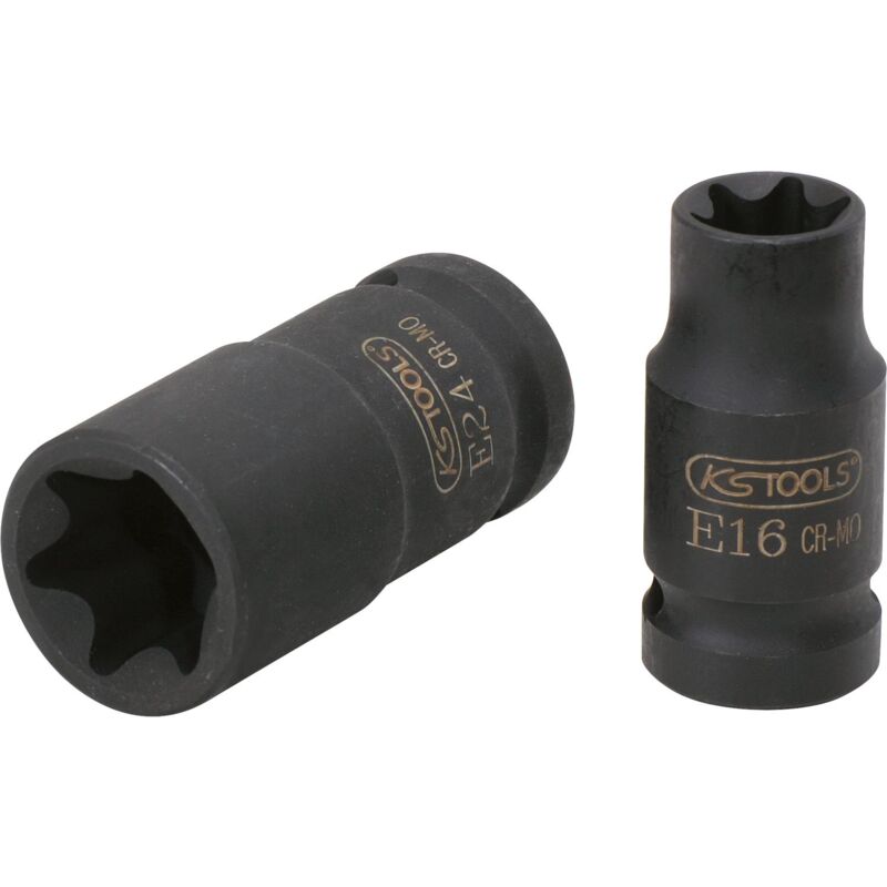 

KS TOOLS 3/8' Llave de vaso de impacto Torx-E, corta, E10