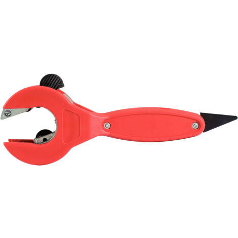 Ks Tools – Coupe-tube à cliquet pour plomberie Ø 8 - 28,5 mm – 2 roulettes de guidage – Ébavureur rabattable – Coupe nette sans éclat