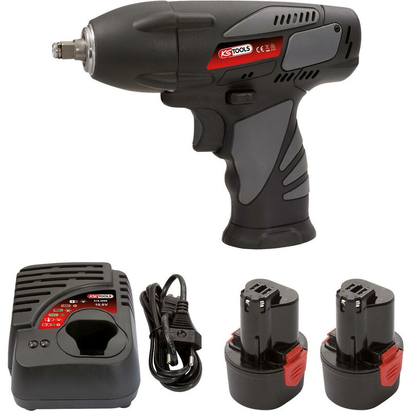 

Kstools - KS TOOLS 3/8'' Atornilladora de impacto de batería, 117Nm, 1.870 rpm, con 2 baterias y 1 cargador