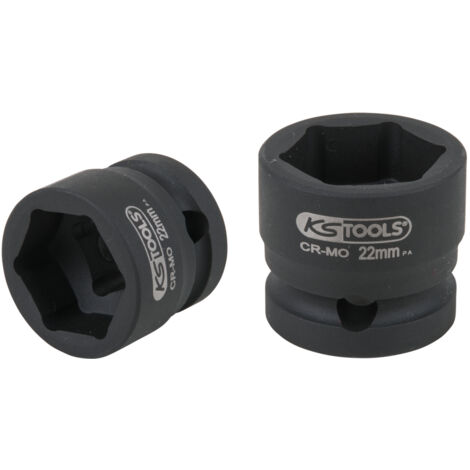 KS Tools - Douille à chocs 6 pans 1/2'', L. 28 mm - 22 mm - 515.0071