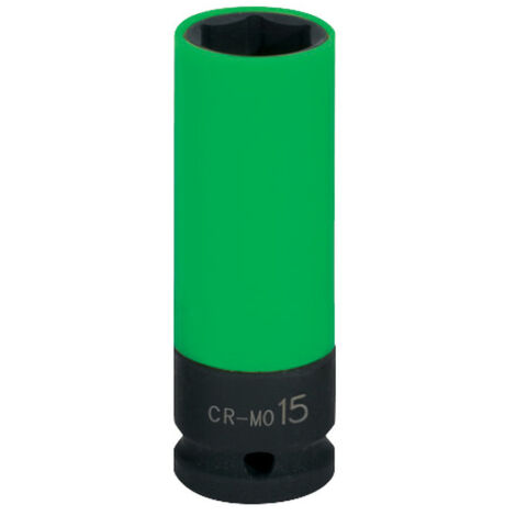 KS Tools - Douille à chocs longue 6 pans pour jantes aluminium - vert - 15 mm - 515.1072