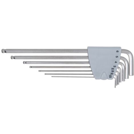 KS Tools EDELSTAHL Innen6kant-Winkelstiftschlüssel-Satz XL, 7-tlg