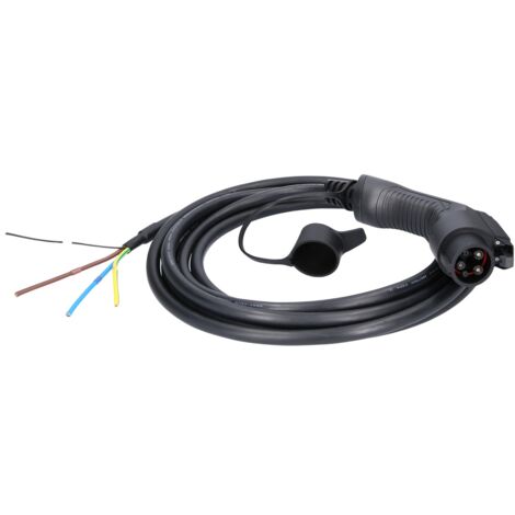 KS Tools efuturo Ladekabel gerade, Ende offen auf Typ 1 Stecker zum Anschluss an eine Wallbox, 1 Phase, bis zu 7,4 kW, 32 A, 230 V, Mode 3, 5 Meter