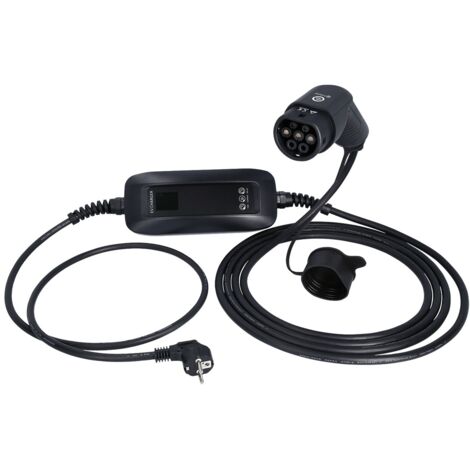 KS Tools efuturo mobile Ladestation mit Typ 2 Ladekabel, 1 Phase, bis zu 3,7 kW, bis zu 16 A, 230 V, Mode 2, LCD Display, Schuko-Stecker