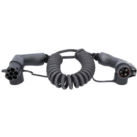 KS Tools efuturo Spiralladekabel Typ 2 auf Typ 1 Stecker, 1 Phase, bis zu 3,7 kW, 16 A, 230 V, Mode 3, 5 Meter