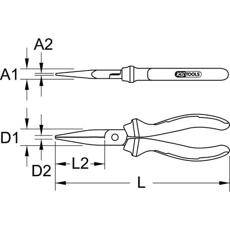 KS Tools 115.1016 ERGOTORQUE Flachzange 160mm