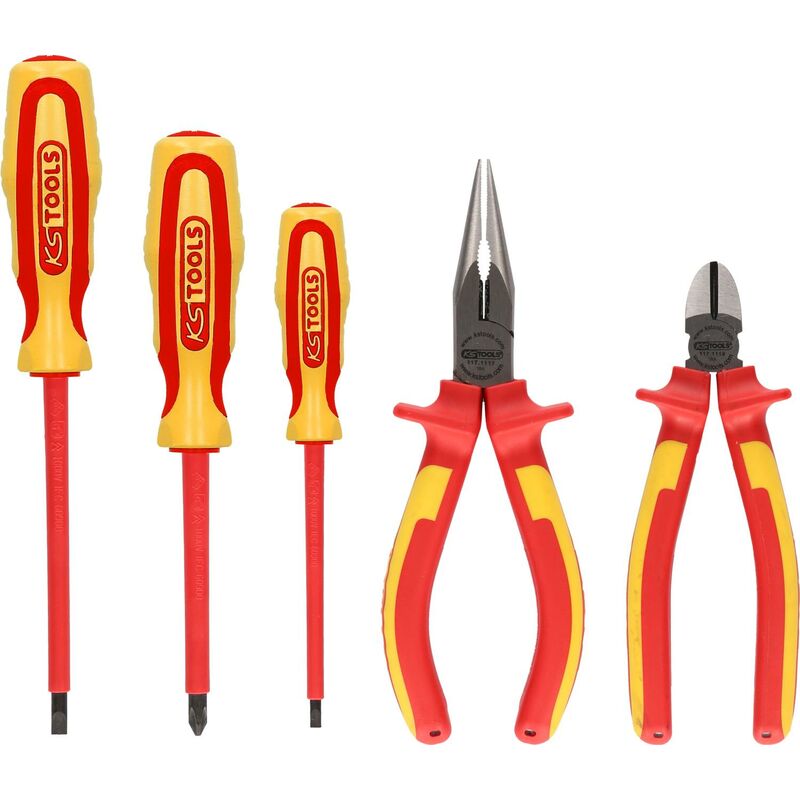 

KS TOOLS Juego de alicates y destornilladores VDE ERGOTORQUE, 5 pzs, V1