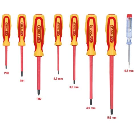 KS Tools ERGOTORQUE VDE Schraubendreher-Satz, PH+Schlitz, 8-tlg