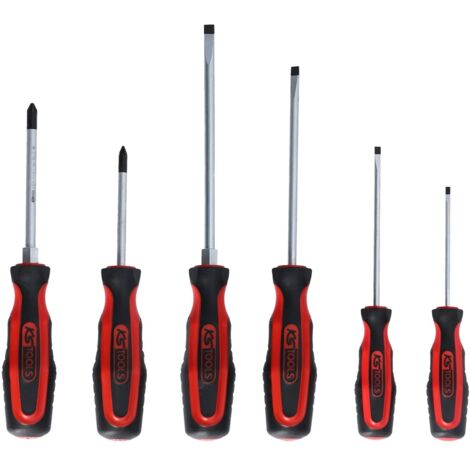 KS Tools ERGOTORQUEplus Schraubendreher-Satz, 6-teilig Schlitz, PZ