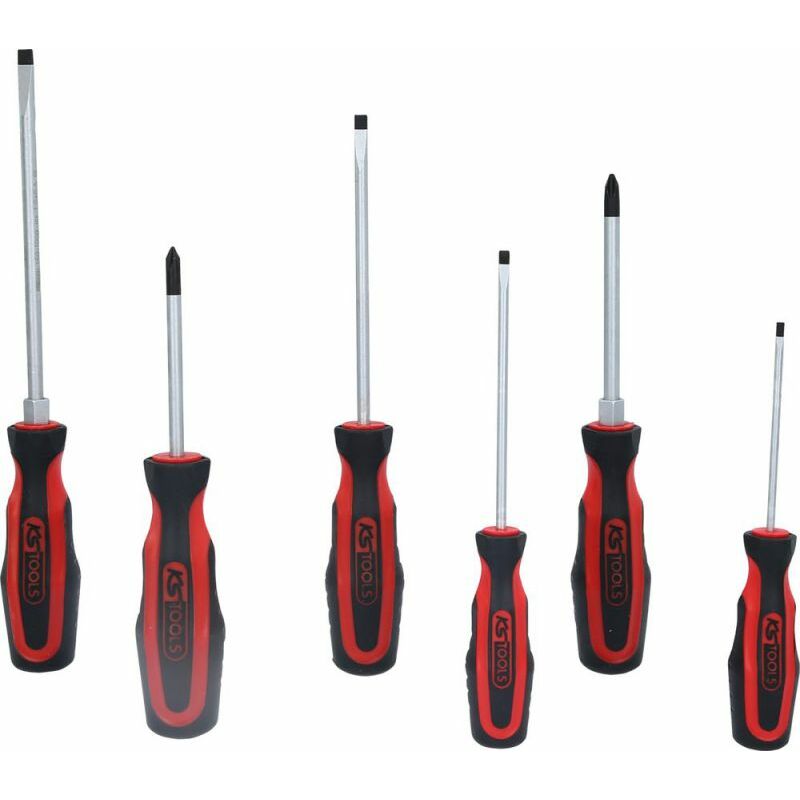 Image of Kstools - ks Tools ERGOTORQUEplus Schraubendreher-Satz, 6-tlg Schlitz, ph - 159.0010