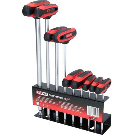 KS Tools ERGOTORQUEplus T-Griff-TX-Winkelstiftschlüssel-Satz, 9-teilig