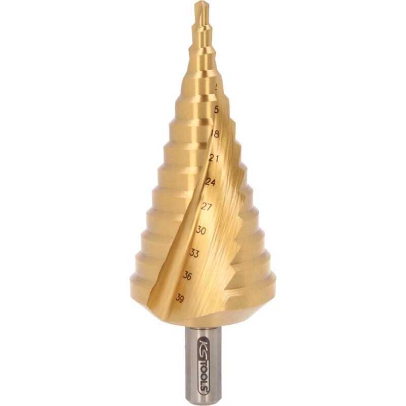 Fresa a gradini in HSS-TiN,Ø4-39mm, 13 livelli
