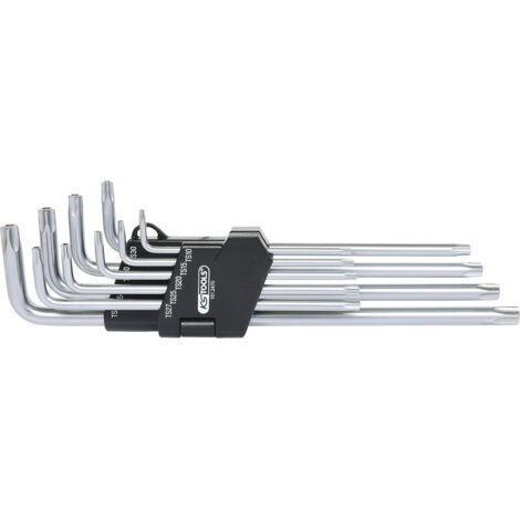KS Tools Fünfstern-Winkelstiftschlüssel-Satz, Bohrung, lang, 9-tlg - 151.2470