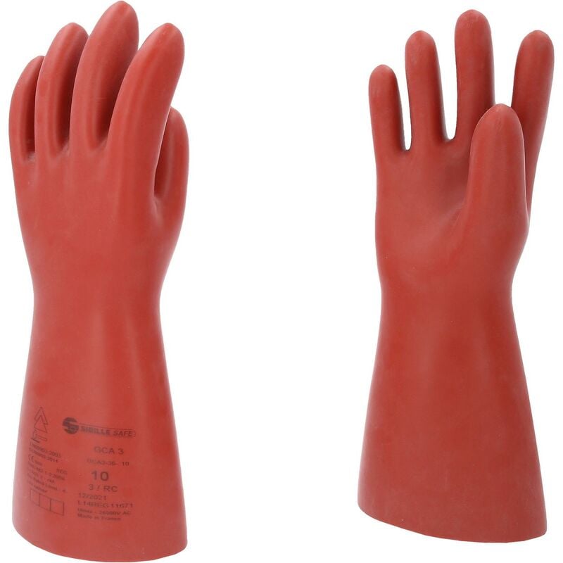 Kstools - Gant de protection pour électricien à protection mécanique et thermique, taille 10, classe 3, rouge