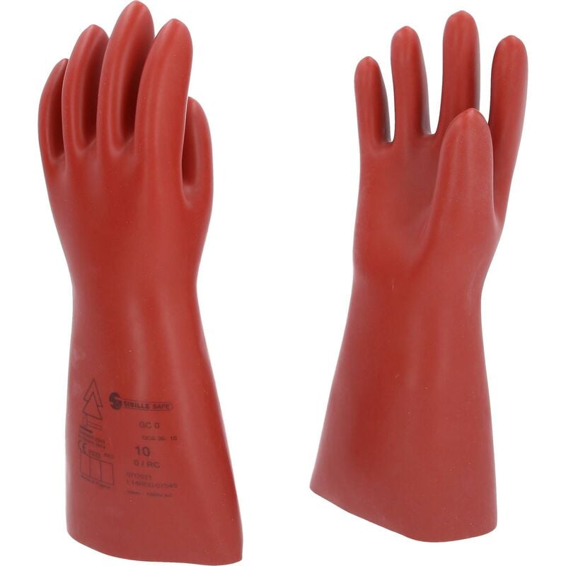 Kstools - Gant de protection pour électricien à protection mécanique, taille 10, classe 0, rouge